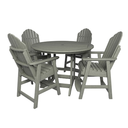 Highwood Usa Hamilton 5pc Round Counter Height Outdoor Patio Furniture Dining Set AD-CNA48-EUC